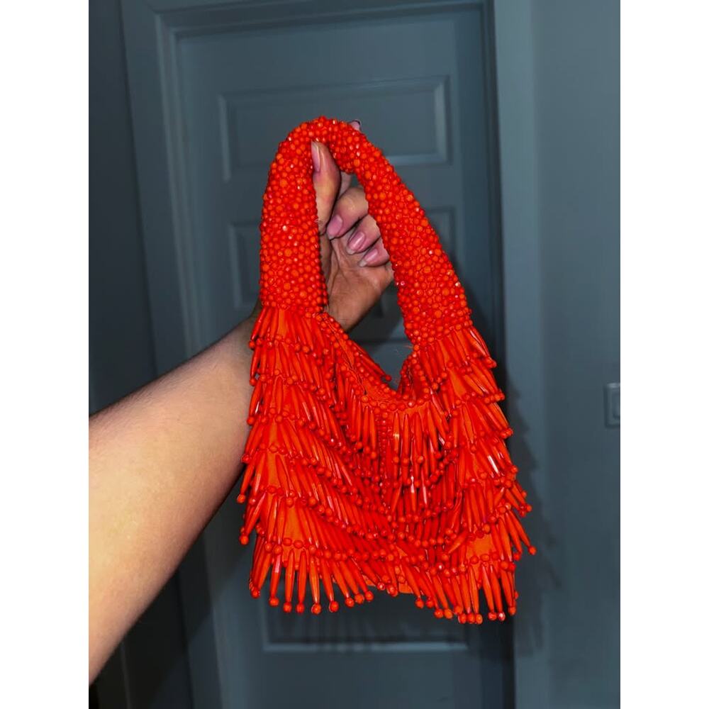 Unique Mango Beaded Fringe Mini Bag
